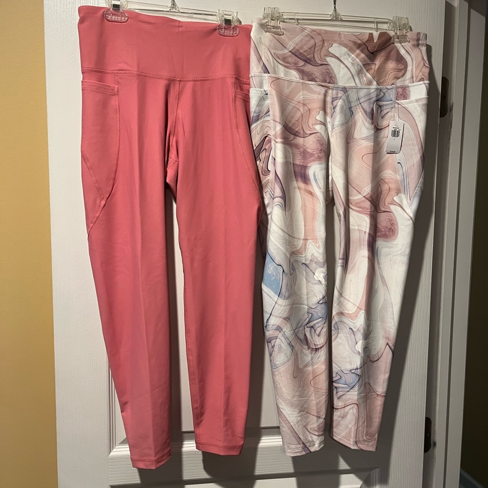 OLD NAVY HIGH WAISTED POWERSOFT LEGGINGS 2 PAIR SIZE LARGE NWT!